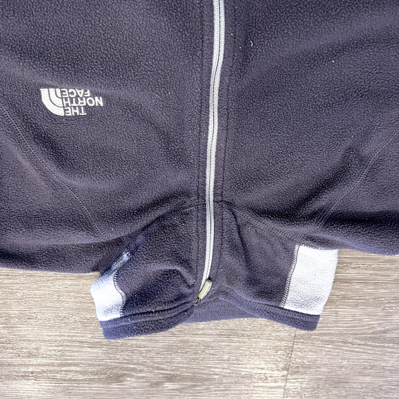 North Face Jacket Women Medium Purple Gray Fleece Full Zip Lightweight Mock Neck - Picture 5 of 14
